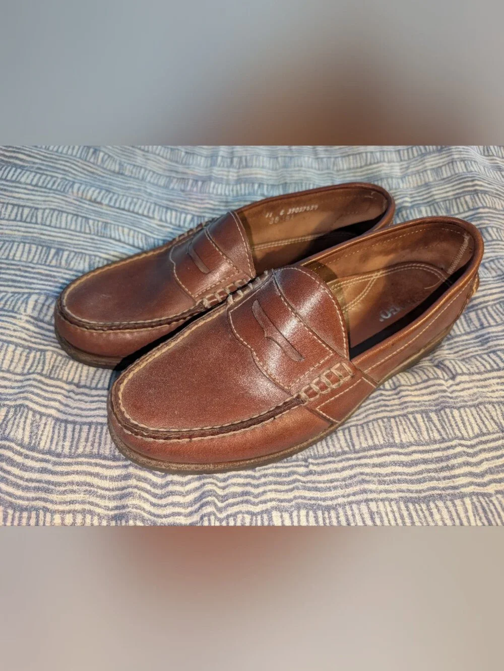 Sebago Men's Brown Leather Loafers Shoes Vibram Soles Size 11 E 35551